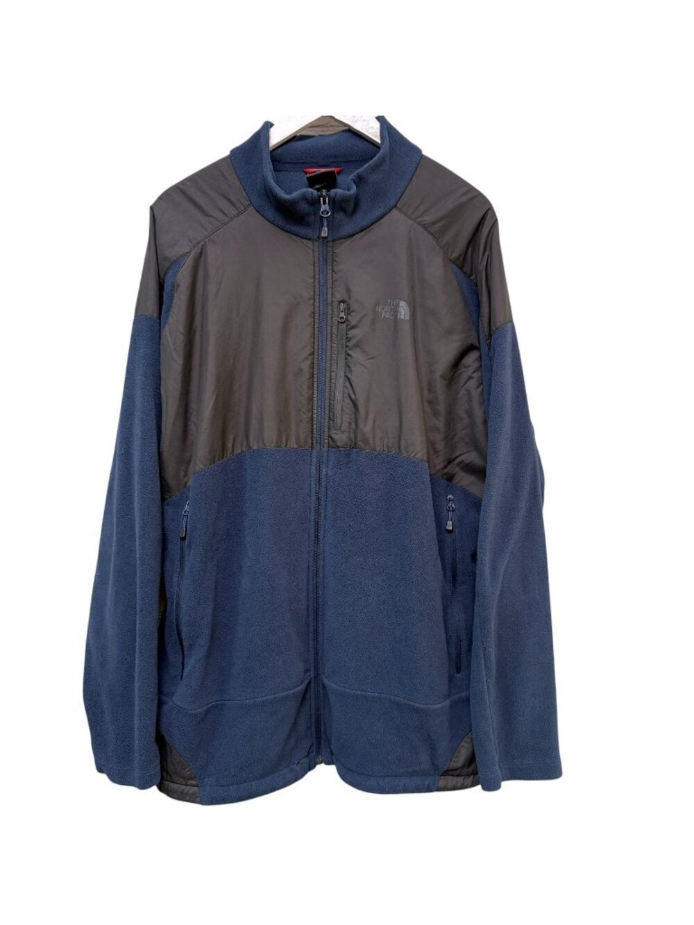 The North Face Fleece Jacket XXL Mens Casual Blue Black Full Zip Logo